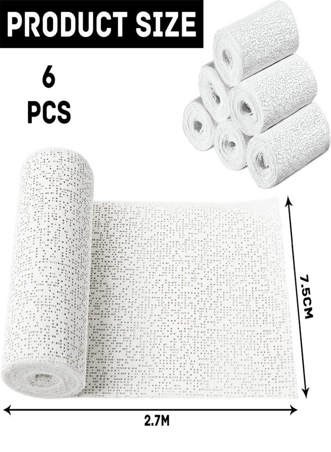 Yeasing Plaster Coth Rolls 6 Pack Plaster Gauze Bandage Plaster Strip Gauze Wrap for Body Casts Craft Projects Belly Molds 3in x 106 inch - Image 2